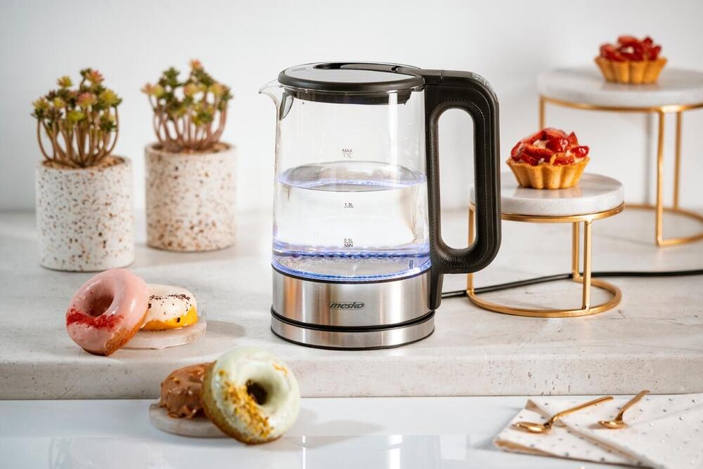 Електрочайник Mesko MS 1301 black 1850-2200Вт/ 1.7л/ скло/ встановлення температури (MS1301B)