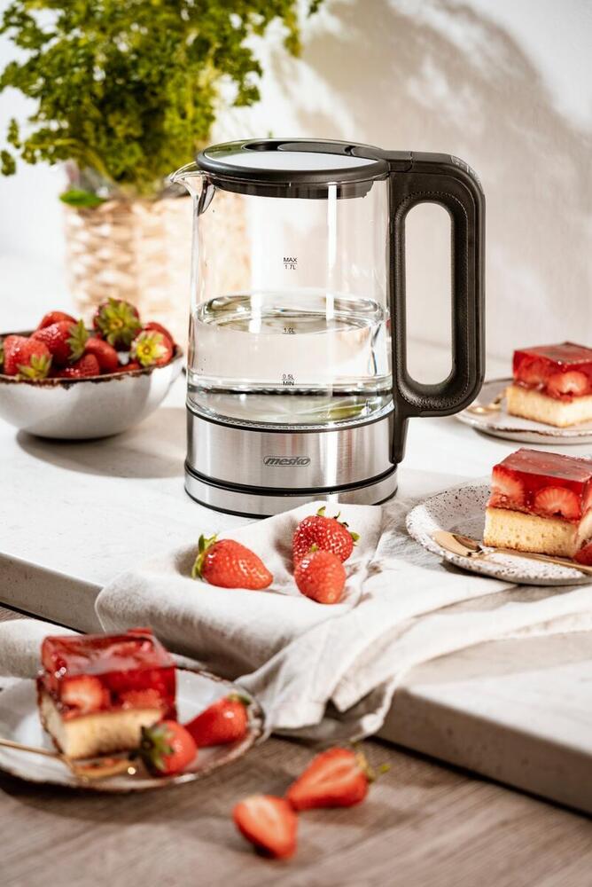 Електрочайник Mesko MS 1301 black 1850-2200Вт/ 1.7л/ скло/ встановлення температури (MS1301B)