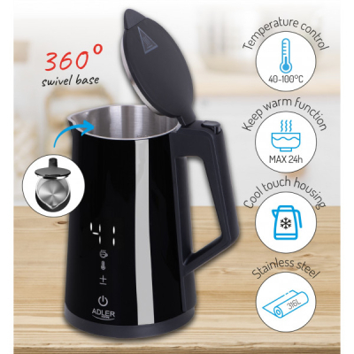 Електрочайник Adler AD 1345 black