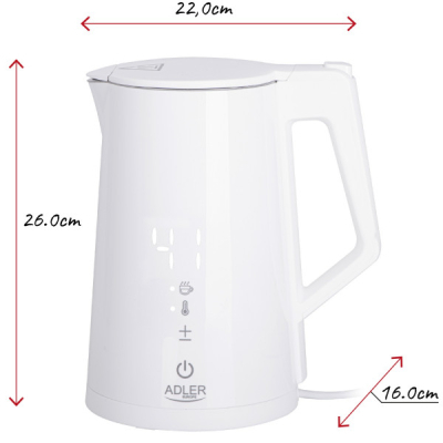 Електрочайник Adler AD 1345 white