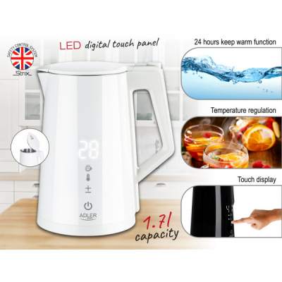 Електрочайник Adler AD 1345 white