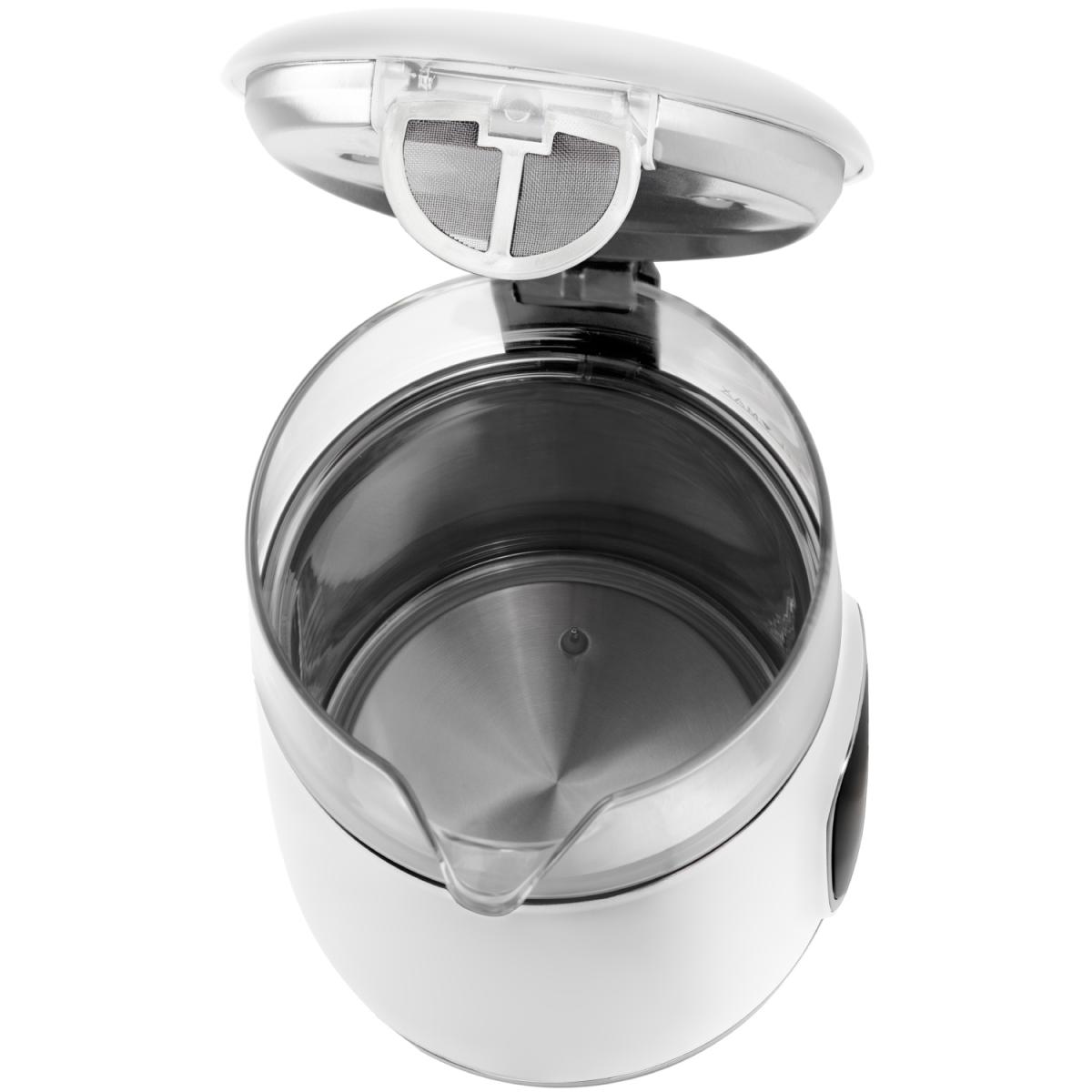 Електрочайник Adler AD 1305 white silver 1850-2200Вт/ 1.7л/ скло/ встановлення температури/ (AD1305WS)