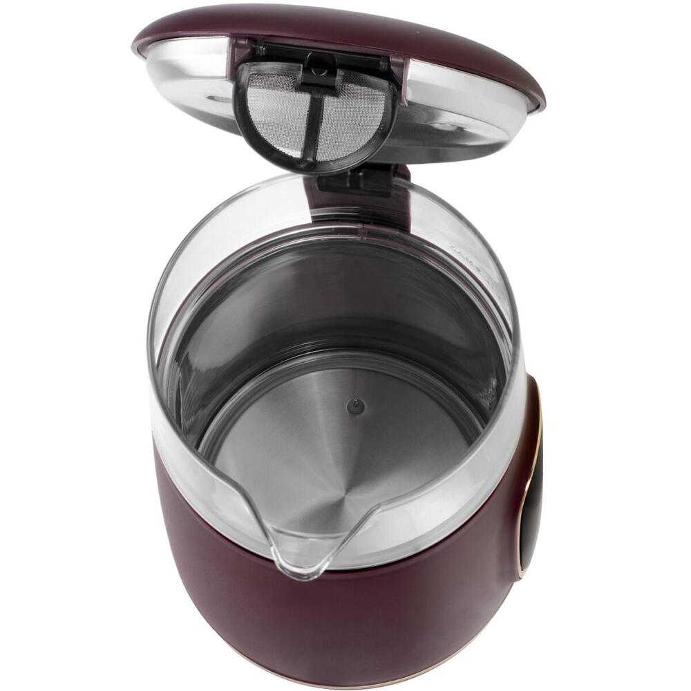 Електрочайник Adler AD 1305 burgundy 1850-2200Вт/ 1.7л/ скло/ встановлення температури/ (AD1305BU)