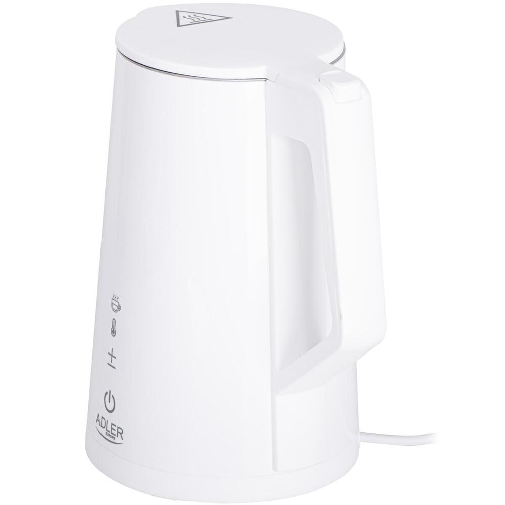 Електрочайник Adler AD 1345 white 1850-2200Вт/ 1.7л/ STRIX/ встановлення температури/ (AD1345W)