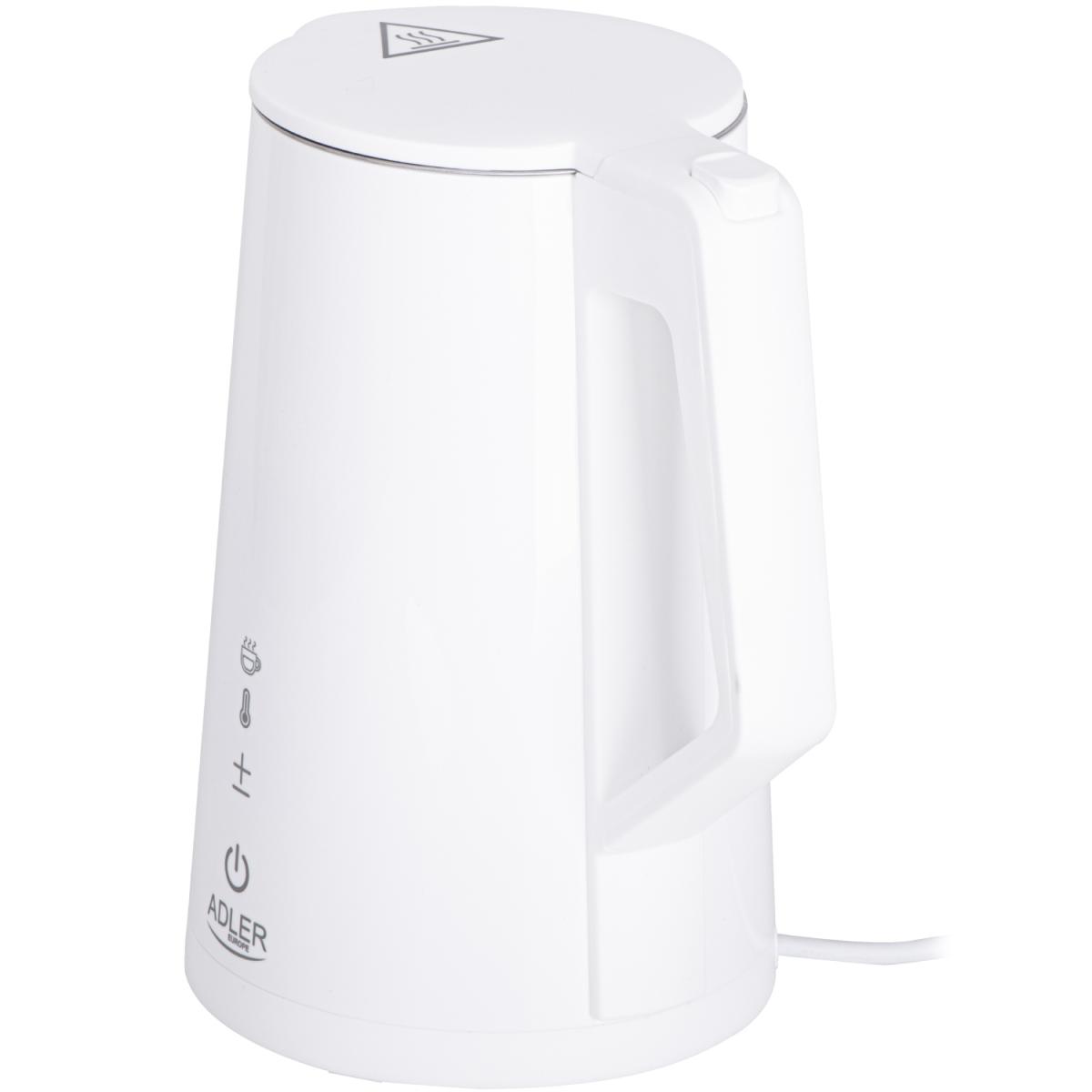 Електрочайник Adler AD 1345 white 1850-2200Вт/ 1.7л/ STRIX/ встановлення температури/ (AD1345W)