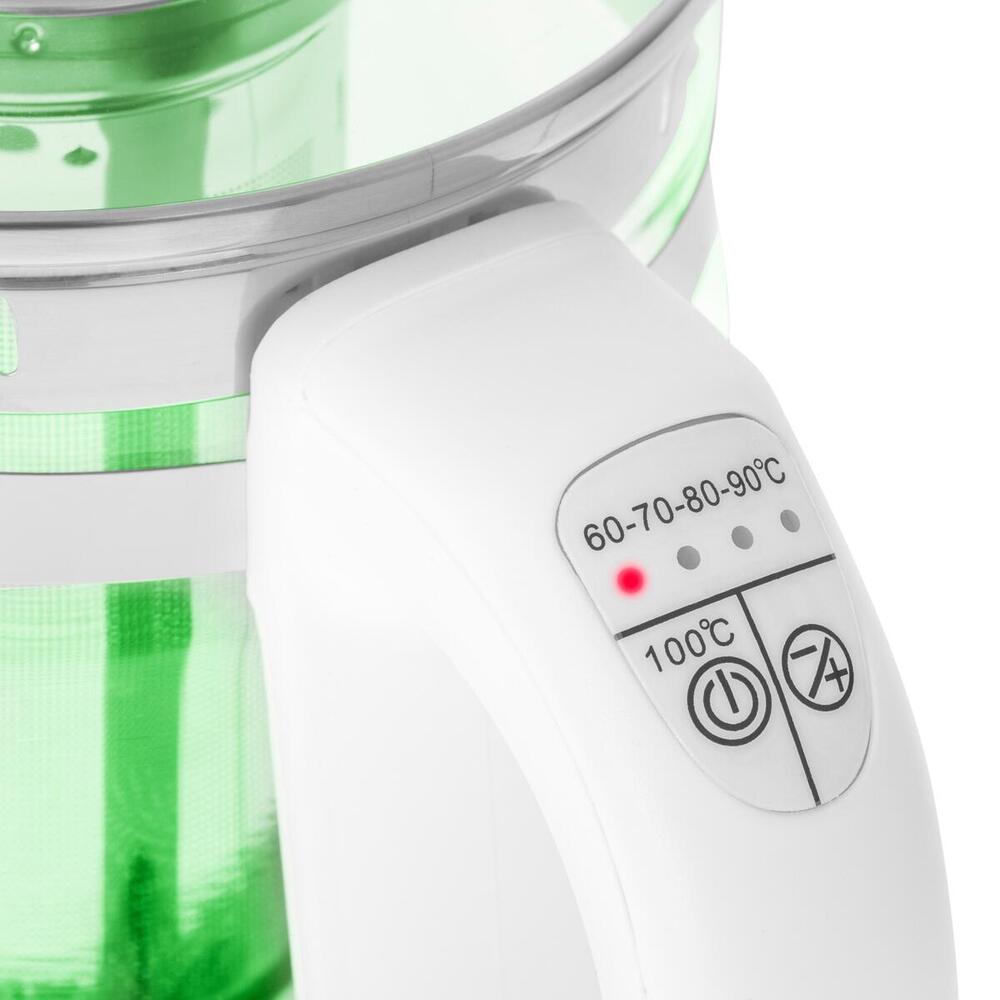 Електрочайник Adler AD 1299 1850-2200Вт/ 1.5л/ скло/ заварник/ встановлення температури/ білий (AD1299)