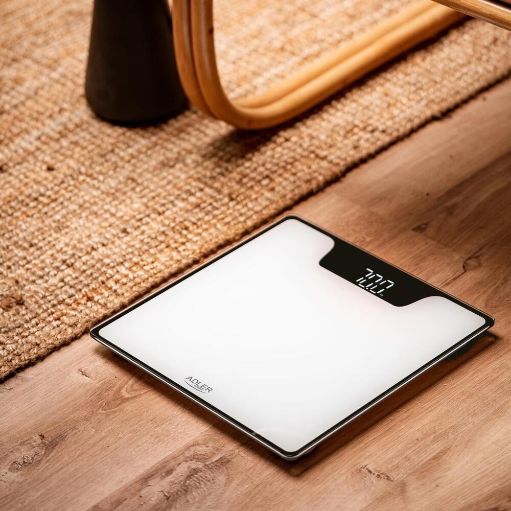 Ваги напольні Adler AD 8174 white електронні/ 180кг/ 2хААА/ автовимкнення (AD8174W)