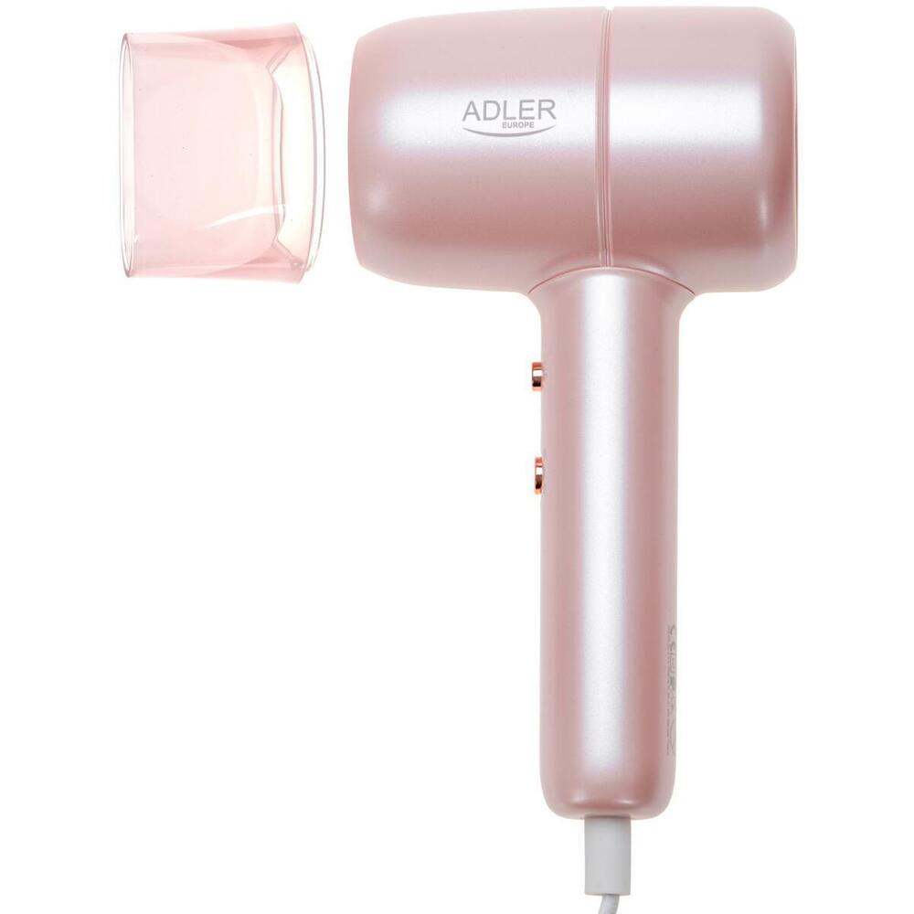 Фен Adler AD 2279p pink 1800Вт/ 2 швидкості/ хол.обдув/ темп.режимів-2/іонізація/ насадки - 1 шт. (AD2279P)