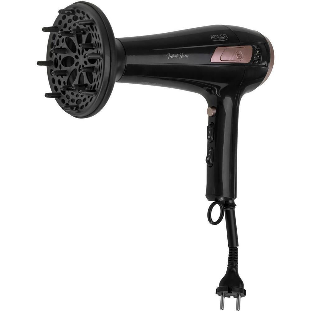 Фен Adler AD 2283 black 2400Вт/ 2 швидкості/ хол.обдув/ темп.режимів-3/ ахист від перегріву (AD2283B)