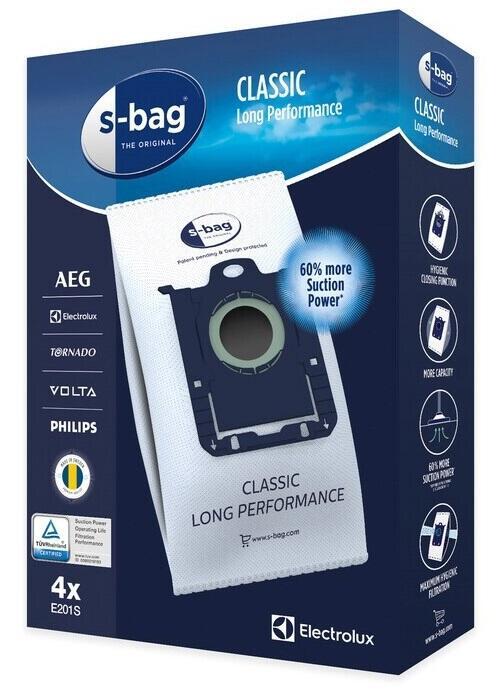 Аксесуари для пилососiв ELECTROLUX E 201S S-bag Classic LongPerformance 4штх3.5 синт (1750542)