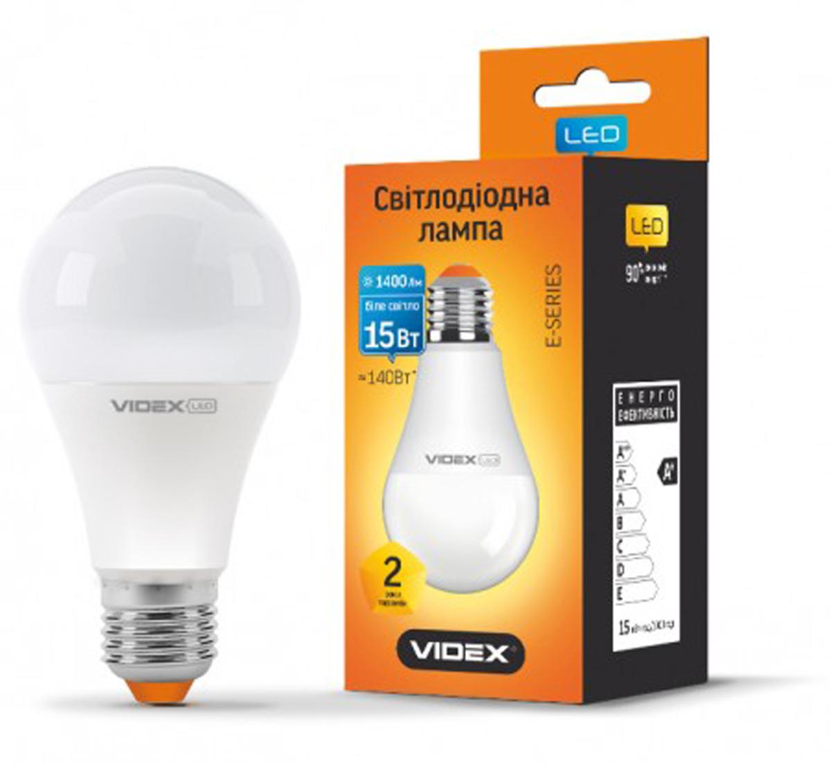 LED лампа VIDEX A65e 15W E27 4100K (холодне) 220V VL-A65e-15274 (23884)