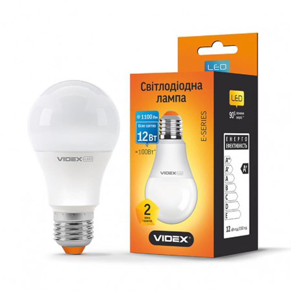 LED лампа VIDEX A60e 12W E27 4100K 220V VL-A60e-12274 (23649) (1497294)
