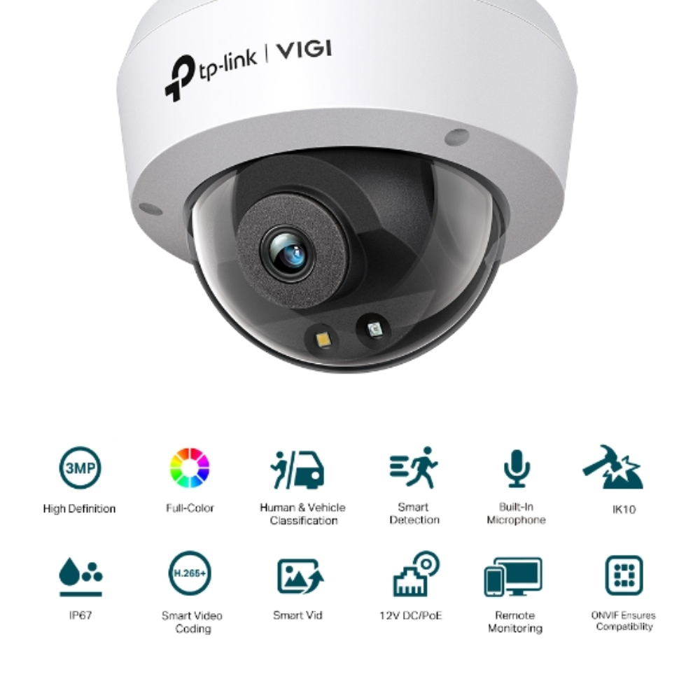 3-мегапіксельна поворотна мережева камера TP-Link,  VIGI C230(4mm) VIGI C230(4mm) TP-LINK (VIGI C230(4mm))