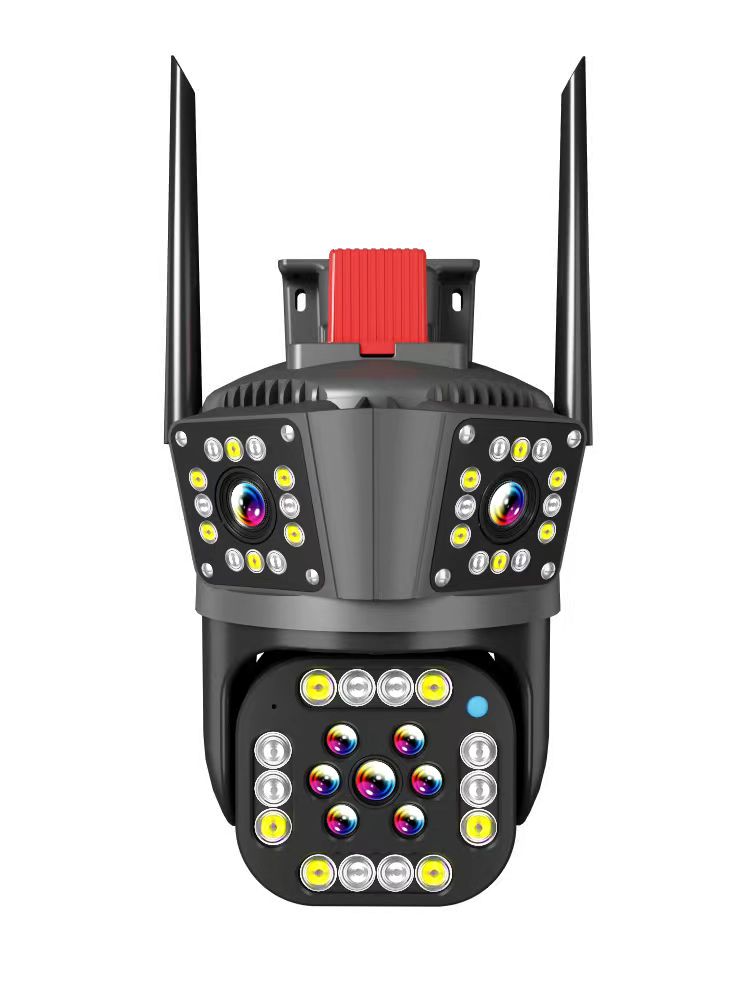 2+2+2Мп Wi-Fi відеокамера з трьома об'єктивами вулична SD/карта YOSO YO-IPC49D6MP50 PTZ 2.8mm V380 (1794141)
