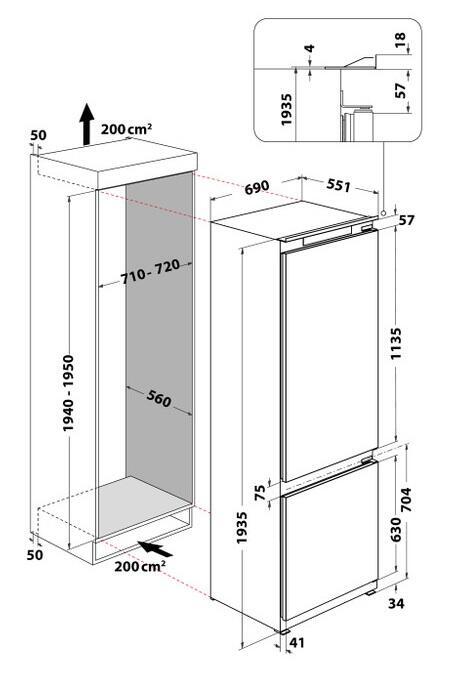 Вбуд. холодильник WHIRLPOOL WH SP70 T121