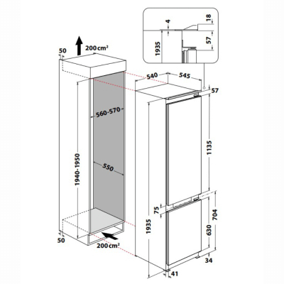 Вбудований холодильник Indesit INC20T321EU