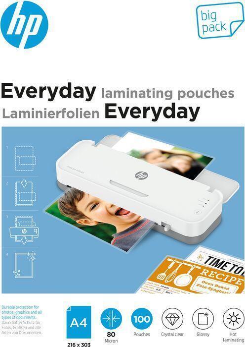 Плівка для ламінування HP Everyday Laminating Pouches, A4, 80 Mic, 216 x 303, 100 pcs (9154) (1686717)
