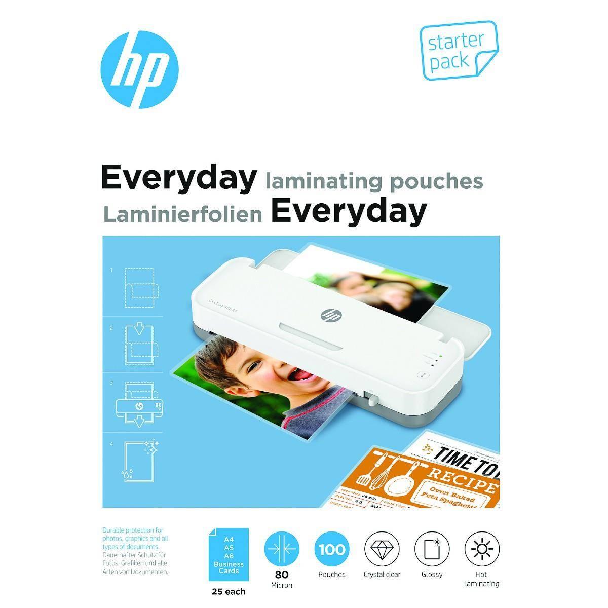 Плівка для ламінування HP Everyday Laminating Pouches, Starter Set, 80 Mic, 60 x 95, 100 pcs (25 x A (9158)