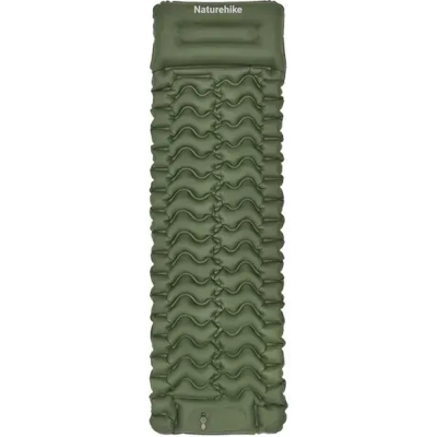 Матрац надувний Naturehike CNK2550WS019, 200х60х6.5 см, зелений із вбудованою помпою (6977465869654)