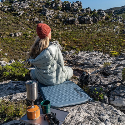 Туристичний килимок Naturehike Самонадувний надлегкий одномісний овальний CNK2300DZ013 35 мм блакитн