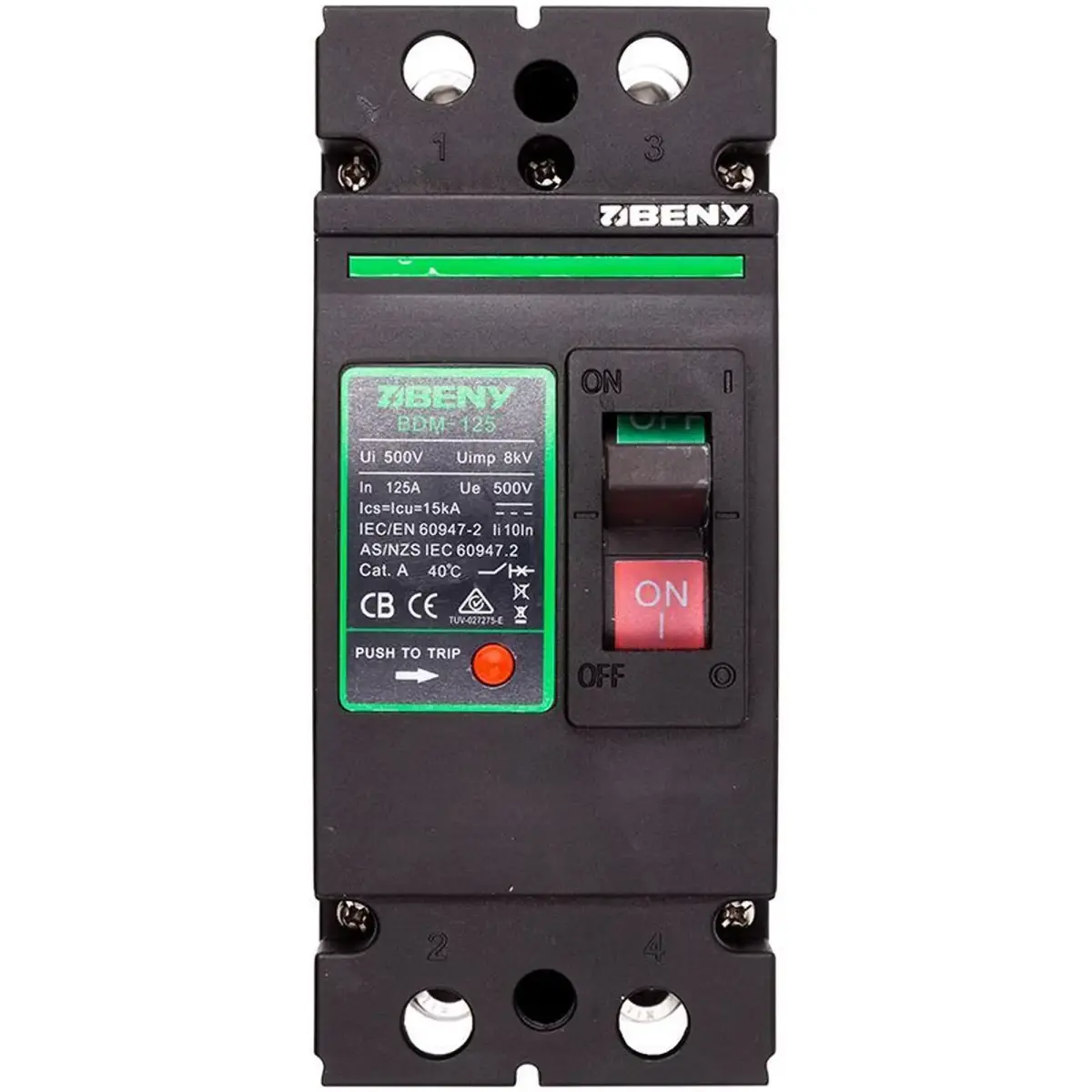 Автоматичний вимикач BENY BDM-250 DC 2P 500В 160А (BDM-250-2P500V160A)