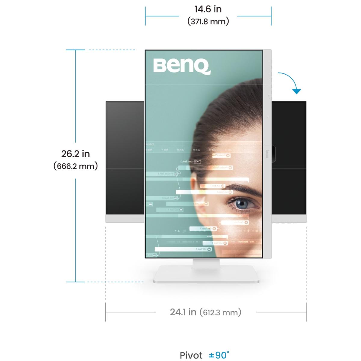 Монітор TFT 27" BenQ GW2786TC, IPS, 100hz, HDMI, DP, USB-C, колонки, білий (9H.LMNLB.QBE)