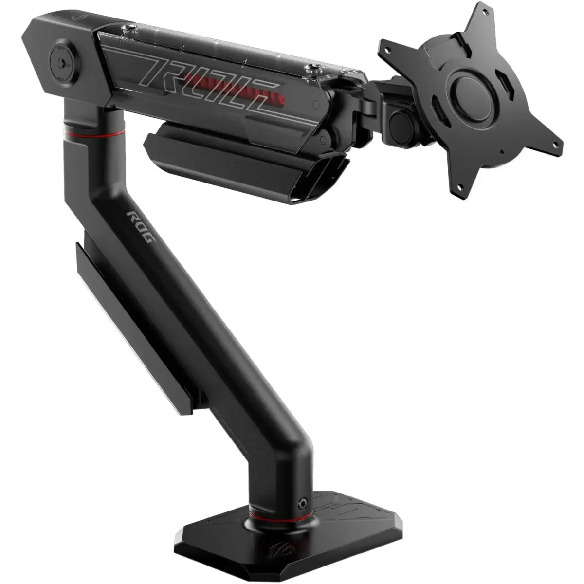 Кріплення для монітора (кронштейн) ASUS ROG Ergo Monitor Arm AAS01R (90LA00Q0-B01D71) VESA 100, 3–13,5кг, Lift 32cm, Tilt +80°~-25°, Swivel +90°~-90°,