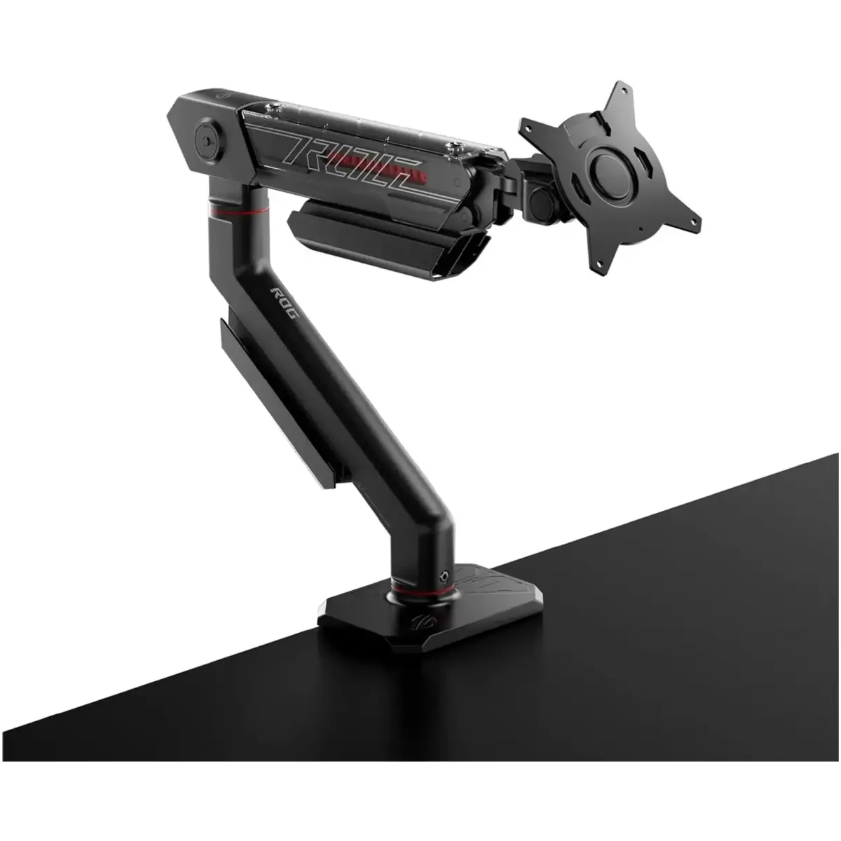 Кріплення для монітора (кронштейн) ASUS ROG Ergo Monitor Arm AAS01R (90LA00Q0-B01D71) VESA 100, 3–13,5кг, Lift 32cm, Tilt +80°~-25°, Swivel +90°~-90°,
