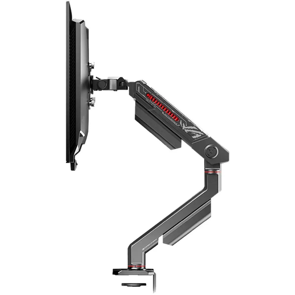 Кріплення для монітора (кронштейн) ASUS ROG Ergo Monitor Arm AAS01R (90LA00Q0-B01D71) VESA 100, 3–13,5кг, Lift 32cm, Tilt +80°~-25°, Swivel +90°~-90°,