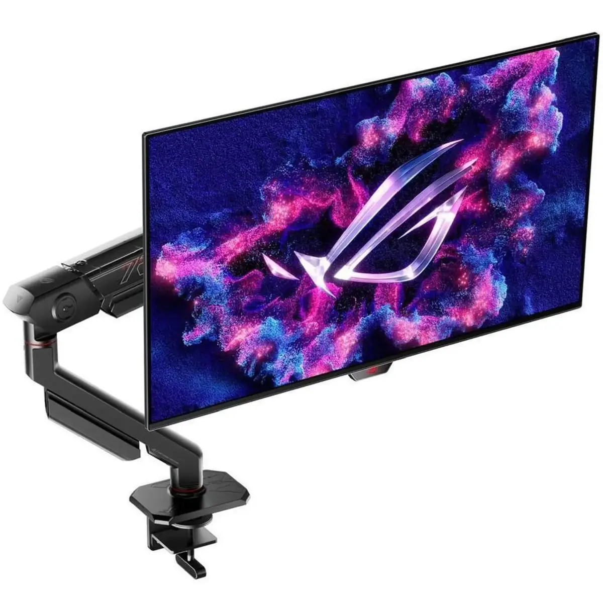 Кріплення для монітора (кронштейн) ASUS ROG Ergo Monitor Arm AAS01R (90LA00Q0-B01D71) VESA 100, 3–13,5кг, Lift 32cm, Tilt +80°~-25°, Swivel +90°~-90°,
