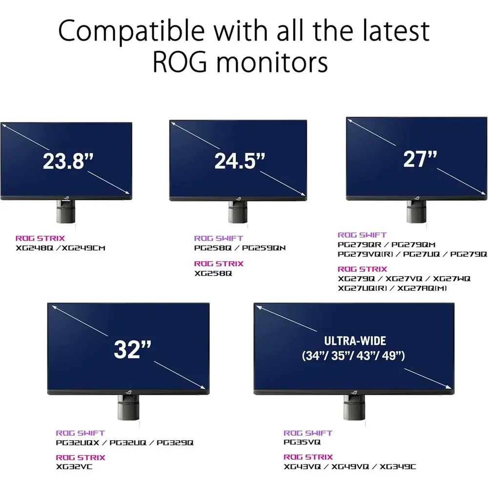 Кріплення для монітора (кронштейн) ASUS ROG Desk Mount Kit ACL01 (‎90LA00I7-B01170) XG27AQ,XG27UQ,XG27UQR,XG349C,PG27UQR,PG32UQX