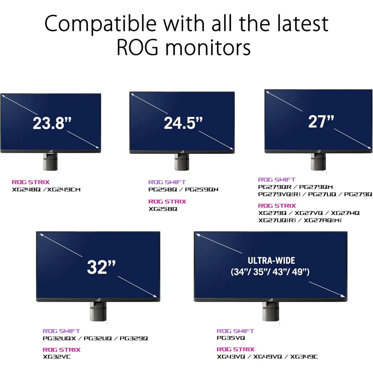 Кріплення для монітора (кронштейн) ASUS ROG Desk Mount Kit ACL01 (90LA00I7-B01170)