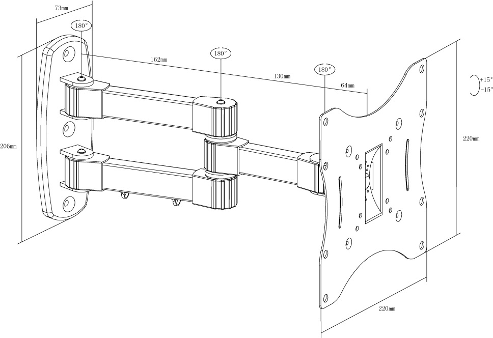 Крiплення настiнне X-DIGITAL STEEL SA245 чорний