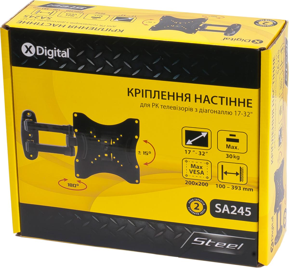 Крiплення настiнне X-DIGITAL STEEL SA245 чорний