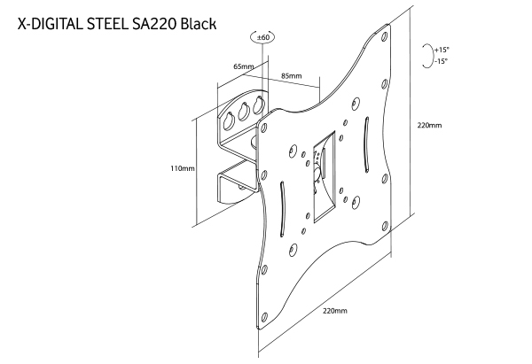 Крiплення настiнне X-DIGITAL STEEL SA220 чорний