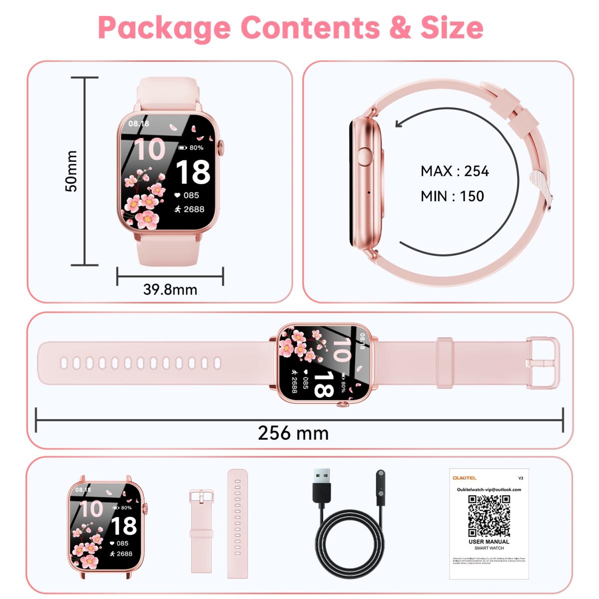 Годинник Oukitel V3 Pink (6941749818607)