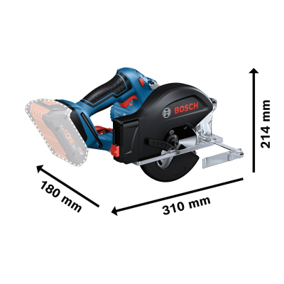 Дискова пила Bosch GKM 18V-50, 18V, 2x5Ah, 136 мм, 4250 об/хв (0.601.6B8.002)