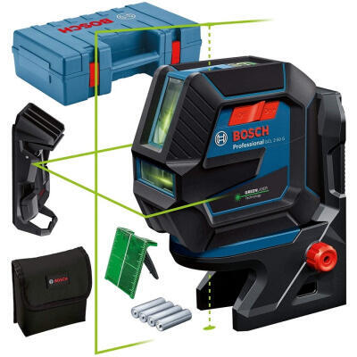 Лазерний нівелір Bosch Professional GCL 2-50 G, до 15 м, з тримачем RM 10, затиском DK 10, мішенню, кейс (0.601.066.M02)