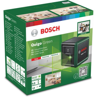 Лазерний нівелір Bosch Quigo Green, точність ± 0.8 мм/м, 12 м, зелений, 0.27 кг (0.603.663.C02)