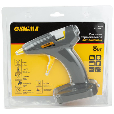 Клейовий пістолет Sigma автономний 8мм 8Вт/6В (2721241)