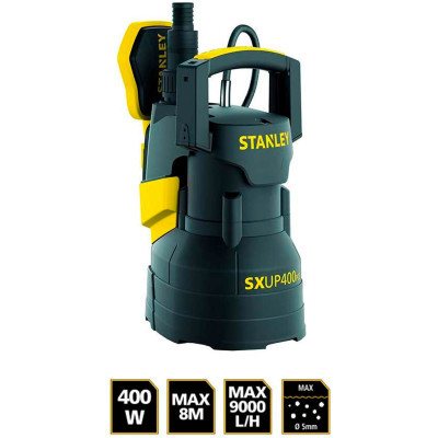 Дренажний насос Stanley 0.4 кВт, для чистої води, 9000 л/год (SXUP400PCE)