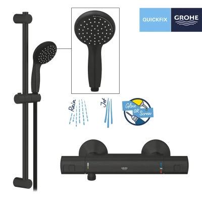 Душовий гарнітур Grohe QuickFix Start Black (UA303908T1)
