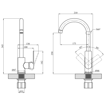 Змішувач Agua Merida-C030 (CV035429)
