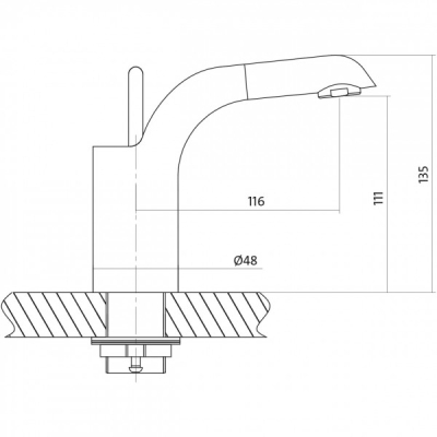 Змішувач Cersanit LUVIO для умив. з дон.клапаном Click- Clack (S951-142)