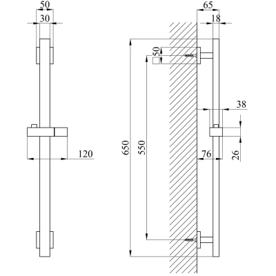 Душовий гарнітур Kroner Edelstahl Kubus - SCH060 + змішувач Edelstahl Kubus - SCH010 + штанга для ду
