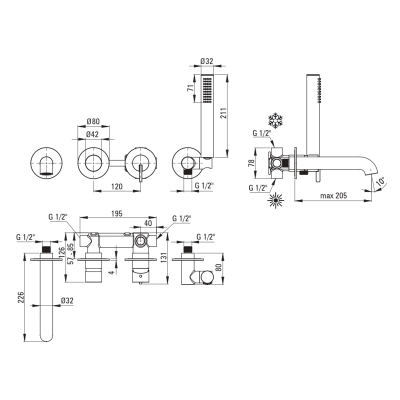 Душовий гарнітур Deante Silia (BQS_R18P)
