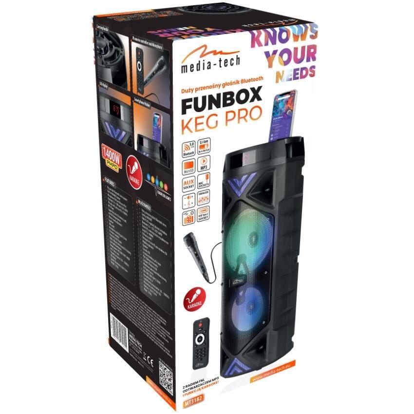 Акустична система 1.0 Media-Tech 50W, Bluetooth/FM/AUX/SD/USB/КАРАОКЕ/LED чорна (MT3182)