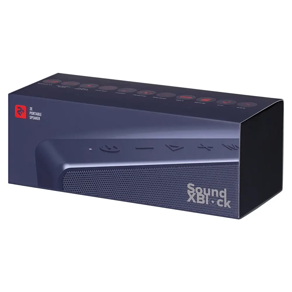 Акустична система 2E SoundXBlock TWS MP3 Wireless Waterproof Blue (2E-BSSXBWBL)