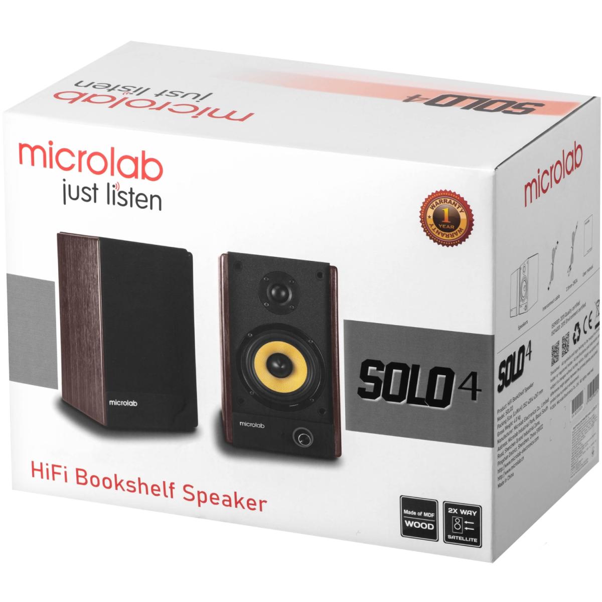 Акустична система 2.0 Microlab SOLO 4, 60Вт, темно-коричнева (SOLO4_V2)