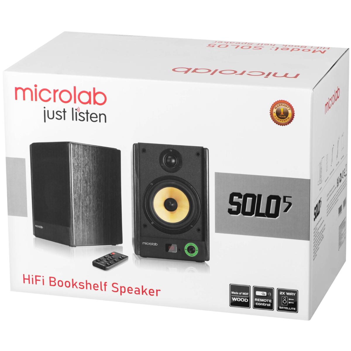 Акустична система 2.0 Microlab SOLO 5, 90Вт, темно-коричнева (SOLO5_V2)
